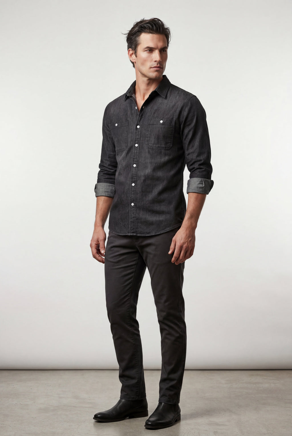 Classic Button-up Shirt with Chest Flap Pockets | James