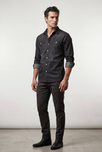 Classic Button-up Shirt with Chest Flap Pockets | James