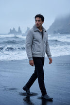 Liam | Collar Bomber Jacket with Ribbed Sleeves