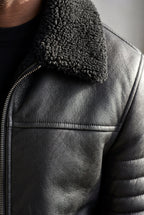 Liam | Collar Bomber Jacket with Ribbed Sleeves