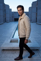 Liam | Collar Bomber Jacket with Ribbed Sleeves