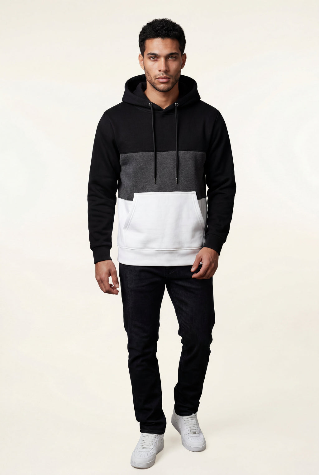 Liam | Color Block Pullover Hoodie with Kangaroo Pocket