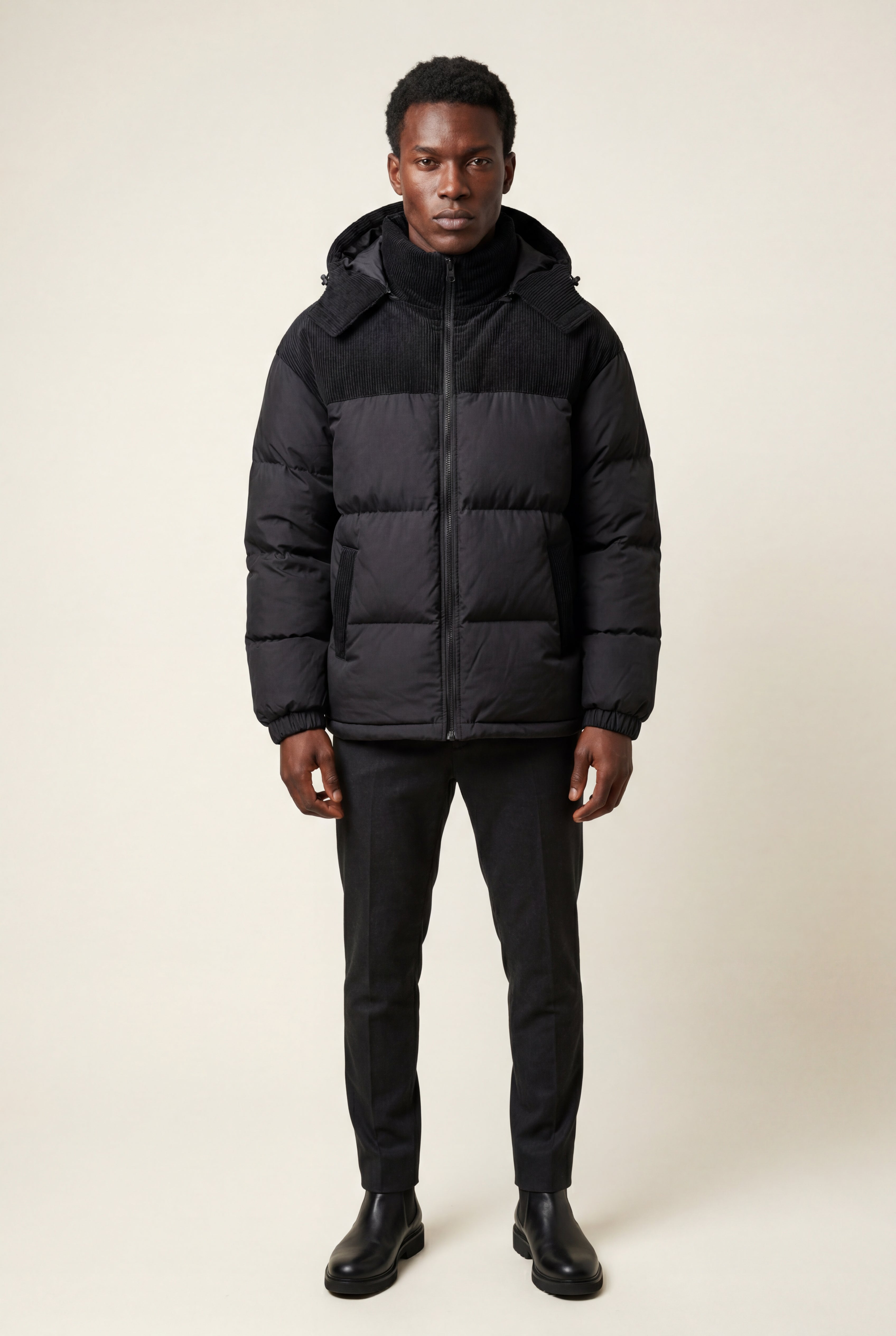 Liam | Colorblock Panel Hooded Puffer Jacket