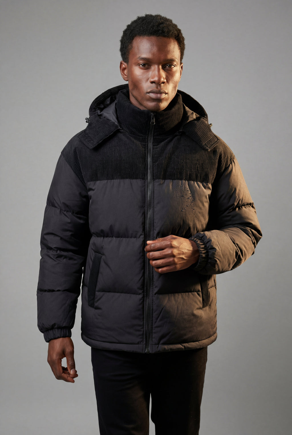 Liam | Colorblock Panel Hooded Puffer Jacket