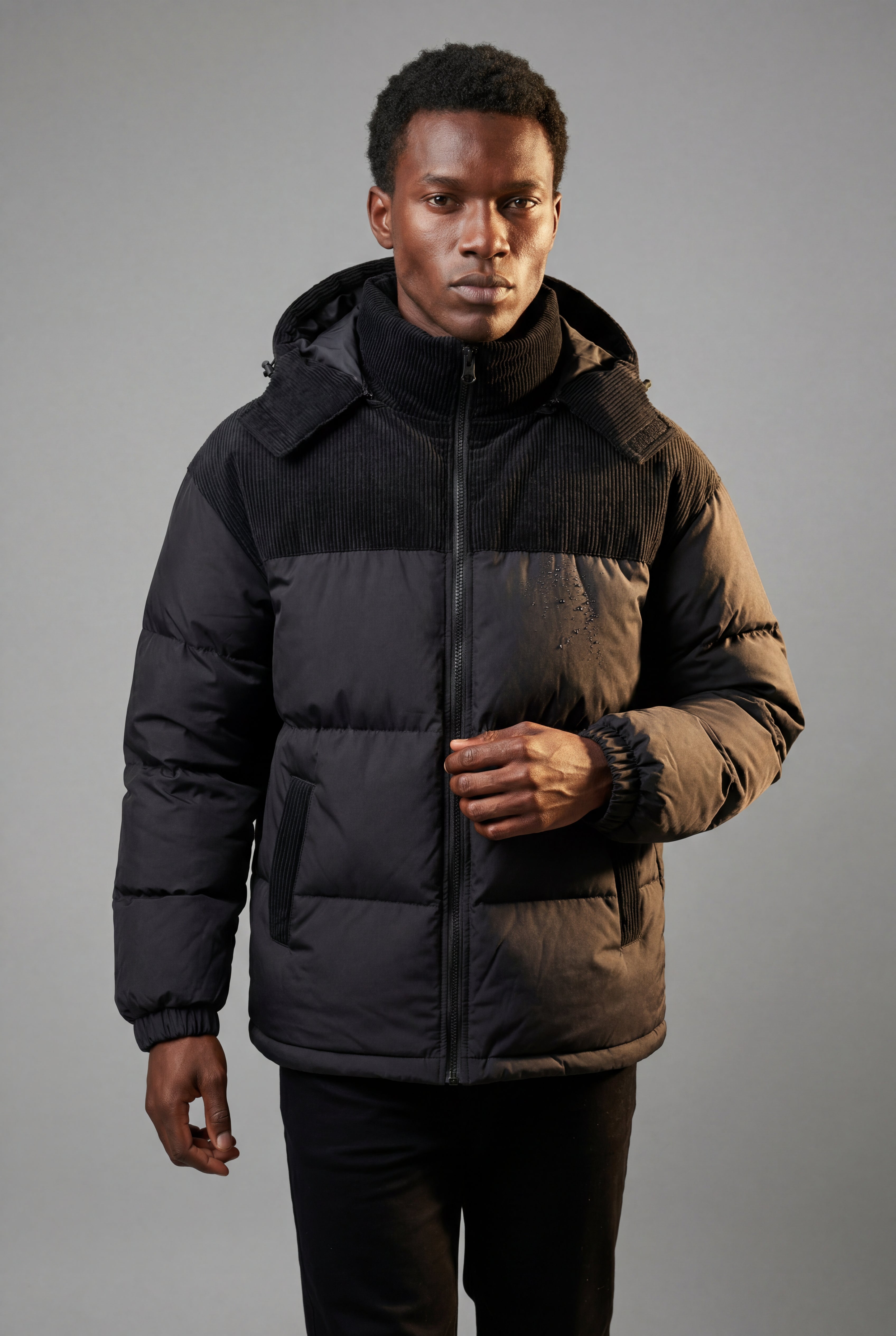 Liam | Colorblock Panel Hooded Puffer Jacket