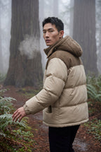 Liam | Colorblock Panel Hooded Puffer Jacket