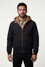 Liam | Contrast Lined Hooded Bomber Jacket