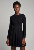 Alyssa | Crew Neck Long Sleeve Fit and Flare Mini Dress For Women
