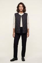 Lia | Diamond-quilted Sleeveless Bodywarmer Vest with Snap Closure
