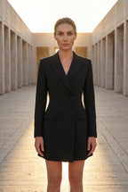 Elcevi | Double-breasted Classic Fit Blazer with Notched Lapel For Women