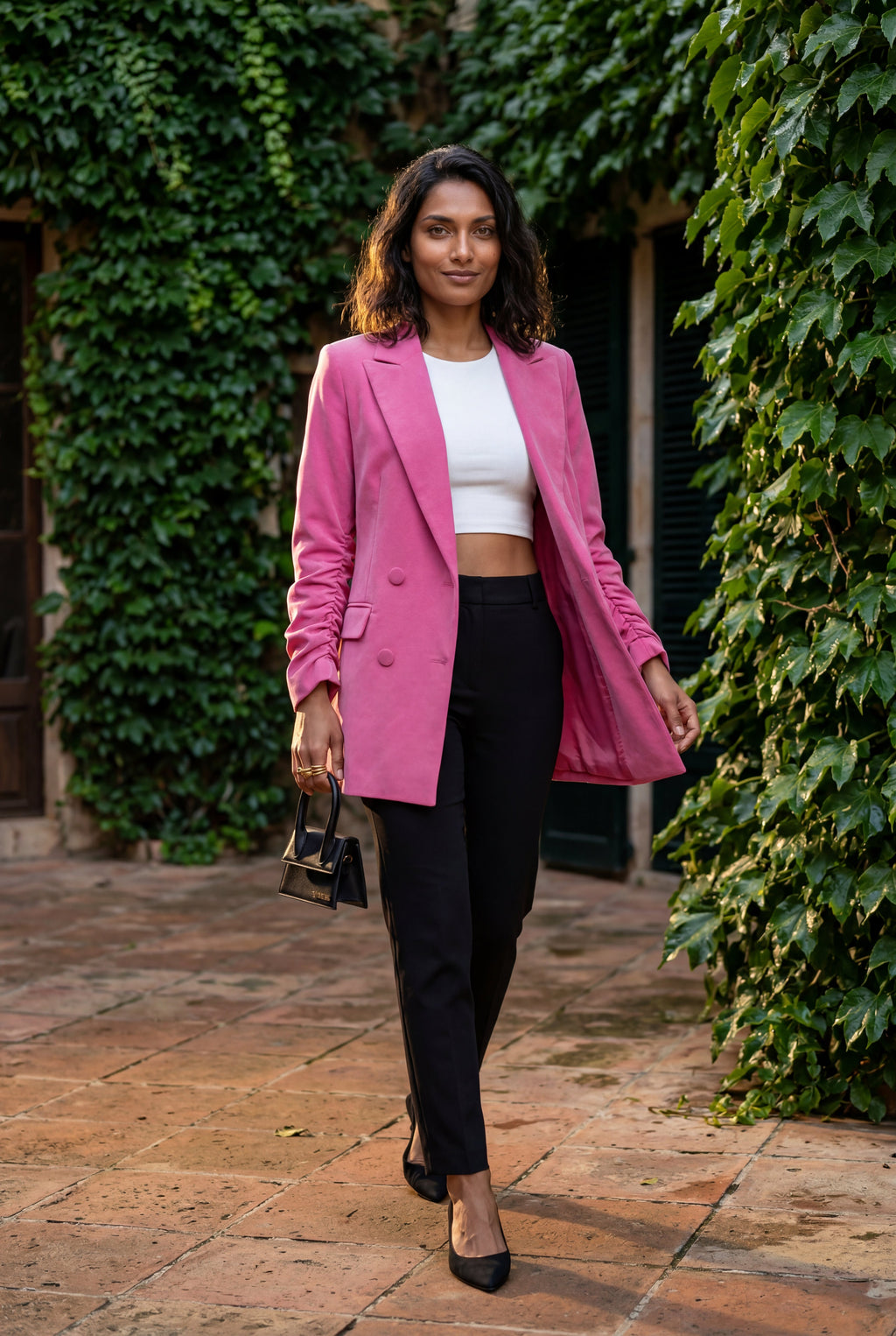 Elcevi | Double-breasted Classic Fit Blazer with Notched Lapel For Women