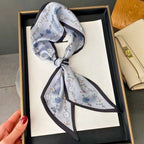 Lisa | Floral Print Square Scarf with Contrast Border