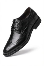 Liam | Glossy Wingtip Brogue Oxford Dress Shoes