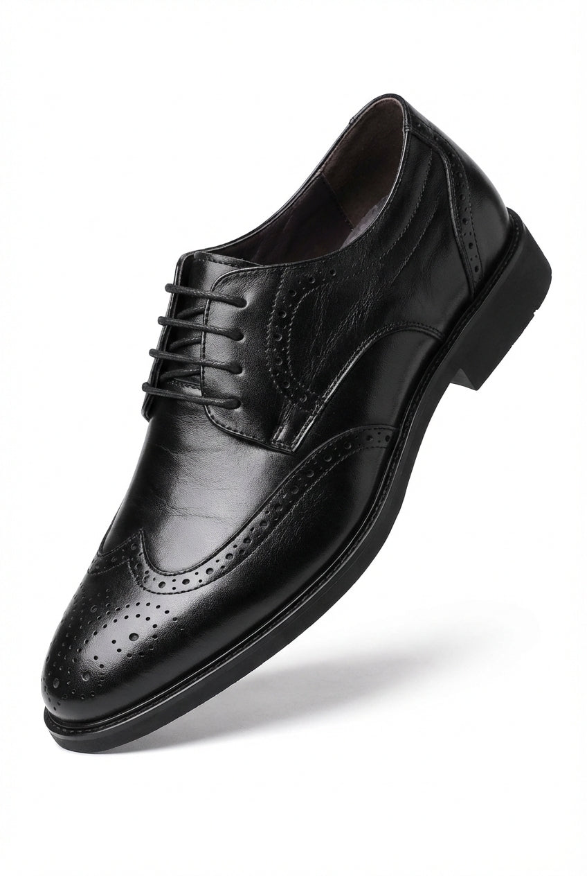 Liam | Glossy Wingtip Brogue Oxford Dress Shoes