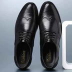 Liam | Glossy Wingtip Brogue Oxford Dress Shoes
