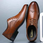 Liam | Glossy Wingtip Brogue Oxford Dress Shoes