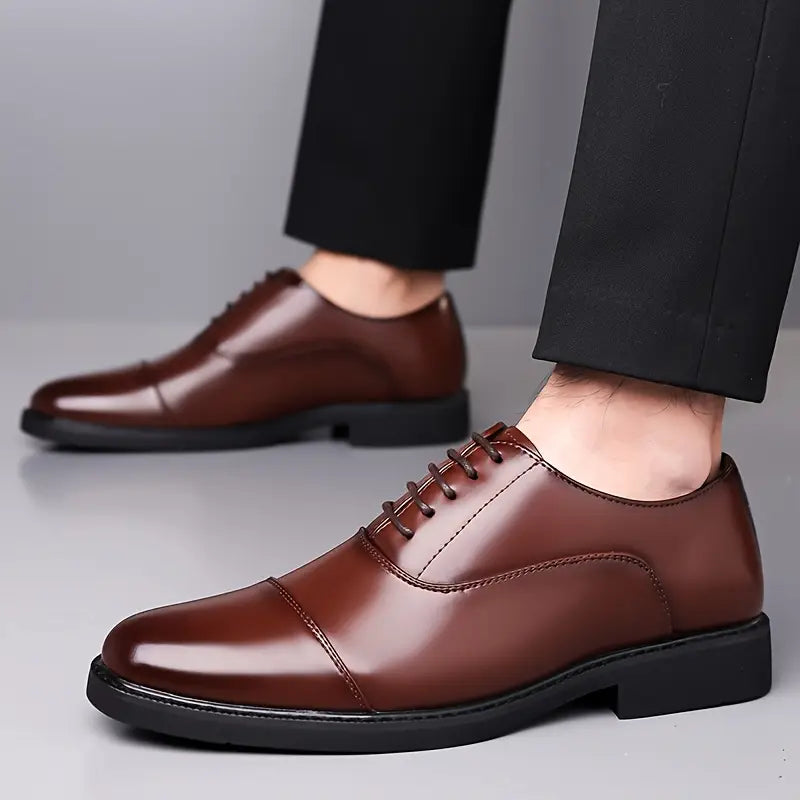 Liam | High-gloss Cap Toe Oxford Dress Shoes