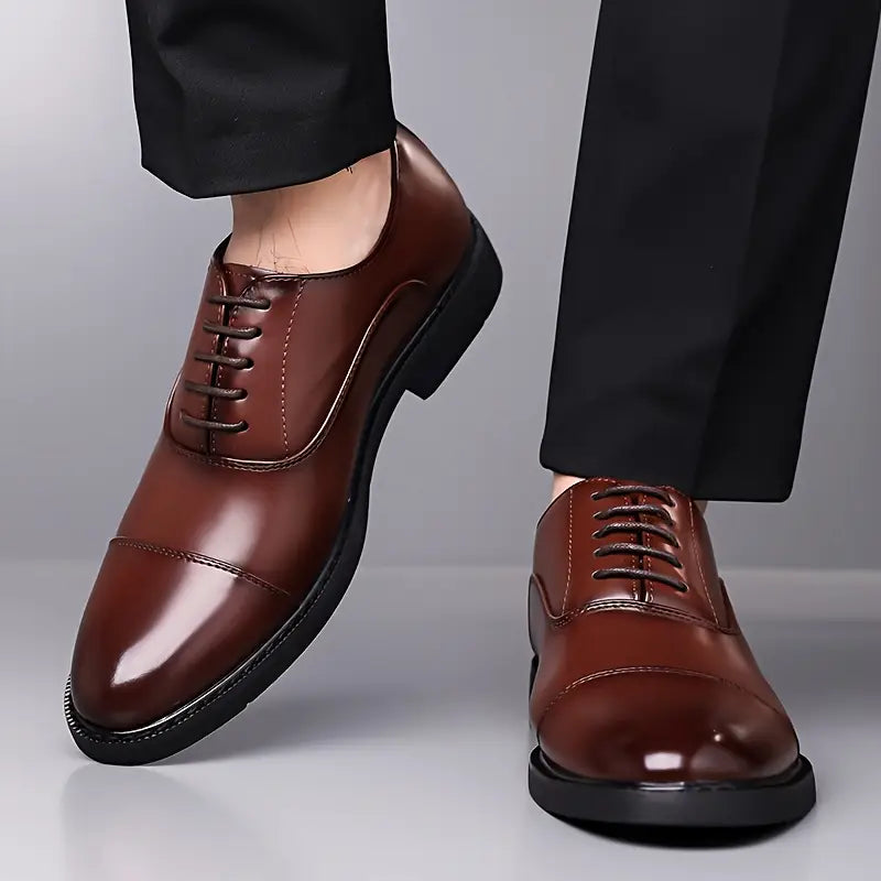 Liam | High-gloss Cap Toe Oxford Dress Shoes
