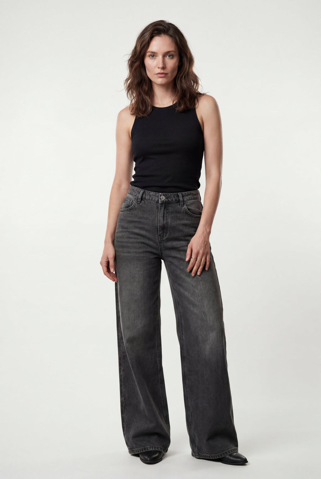 Lia | High-rise Wide Leg Vintage Look Jeans