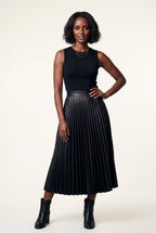 Alessia | High-waisted A-line Pleated Midi Skirt For Women
