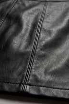 Alyssa | High-waisted Black A-line Pleather Mini Skirt For Women