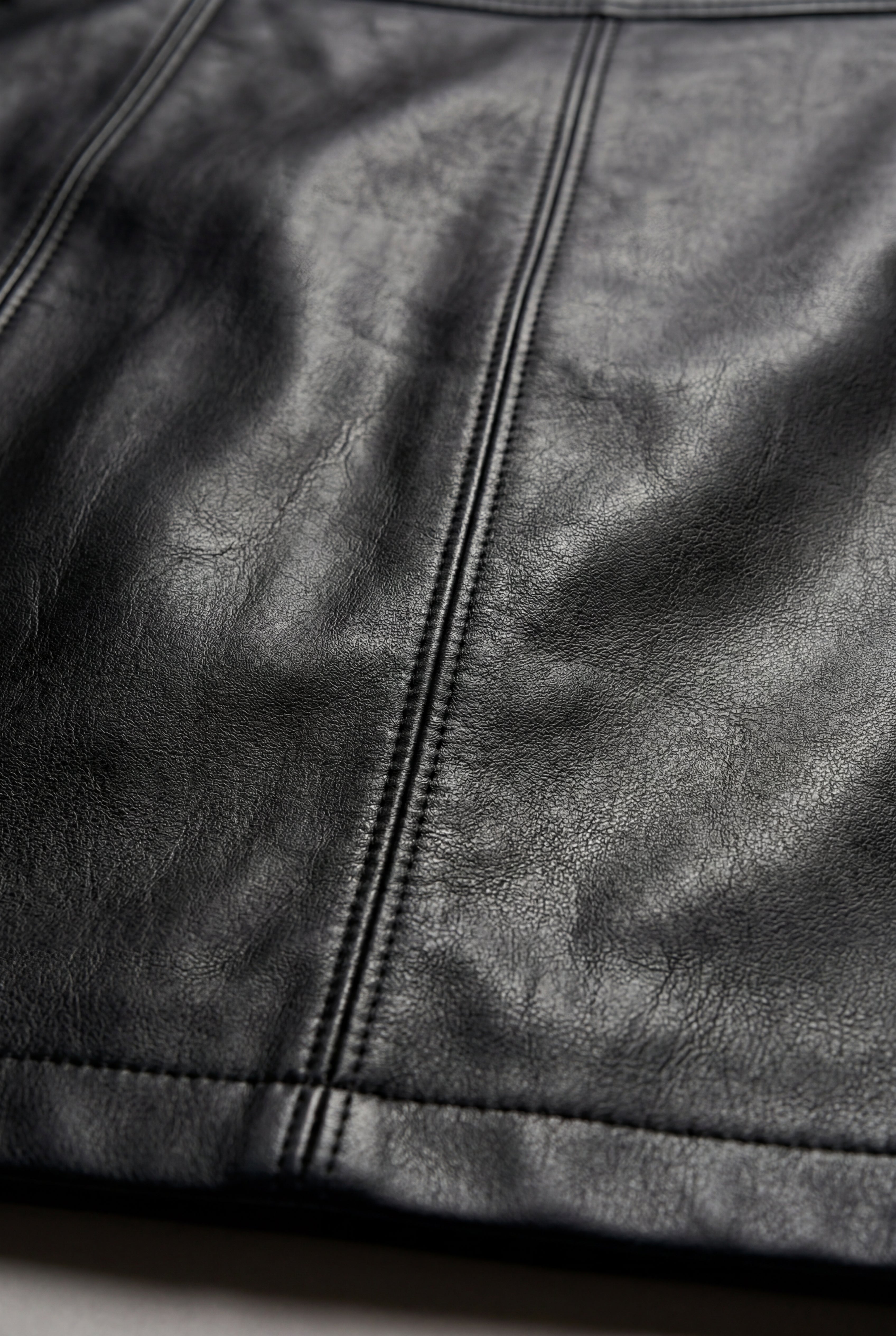 Alyssa | High-waisted Black A-line Pleather Mini Skirt For Women