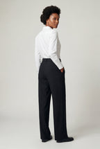 Lia | High-waisted Tailored Wide-leg Trousers with Pleats