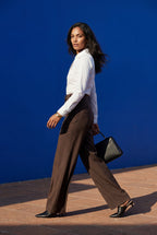 Lia | High-waisted Tailored Wide-leg Trousers with Pleats