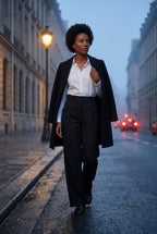 Lia | High-waisted Tailored Wide-leg Trousers with Pleats