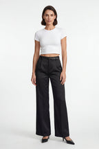 Lia | High-waisted Wide-leg Tailored Trousers with Belt