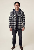 Liam | Large Check Pattern Hooded Flannel Jacket