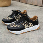Lia | Leopard Print Panel Chunky Sole Sneakers