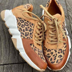Lia | Leopard Print Panel Chunky Sole Sneakers