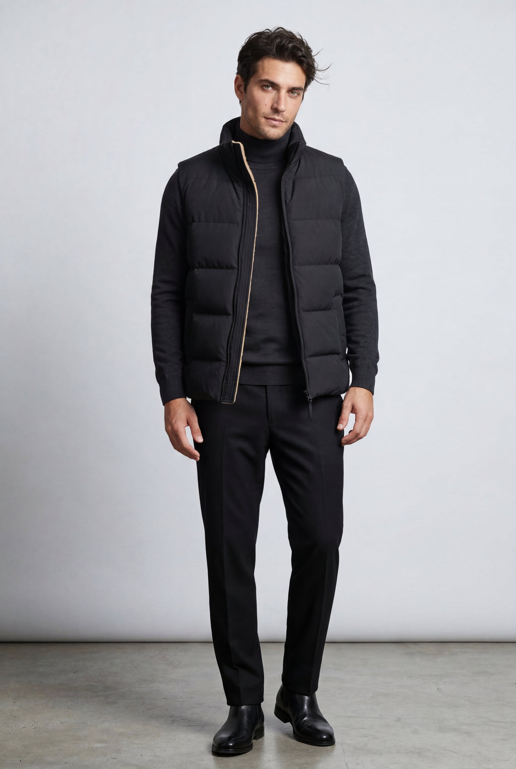 Liam | Lined Quilted Puffer Vest with Stand Collar