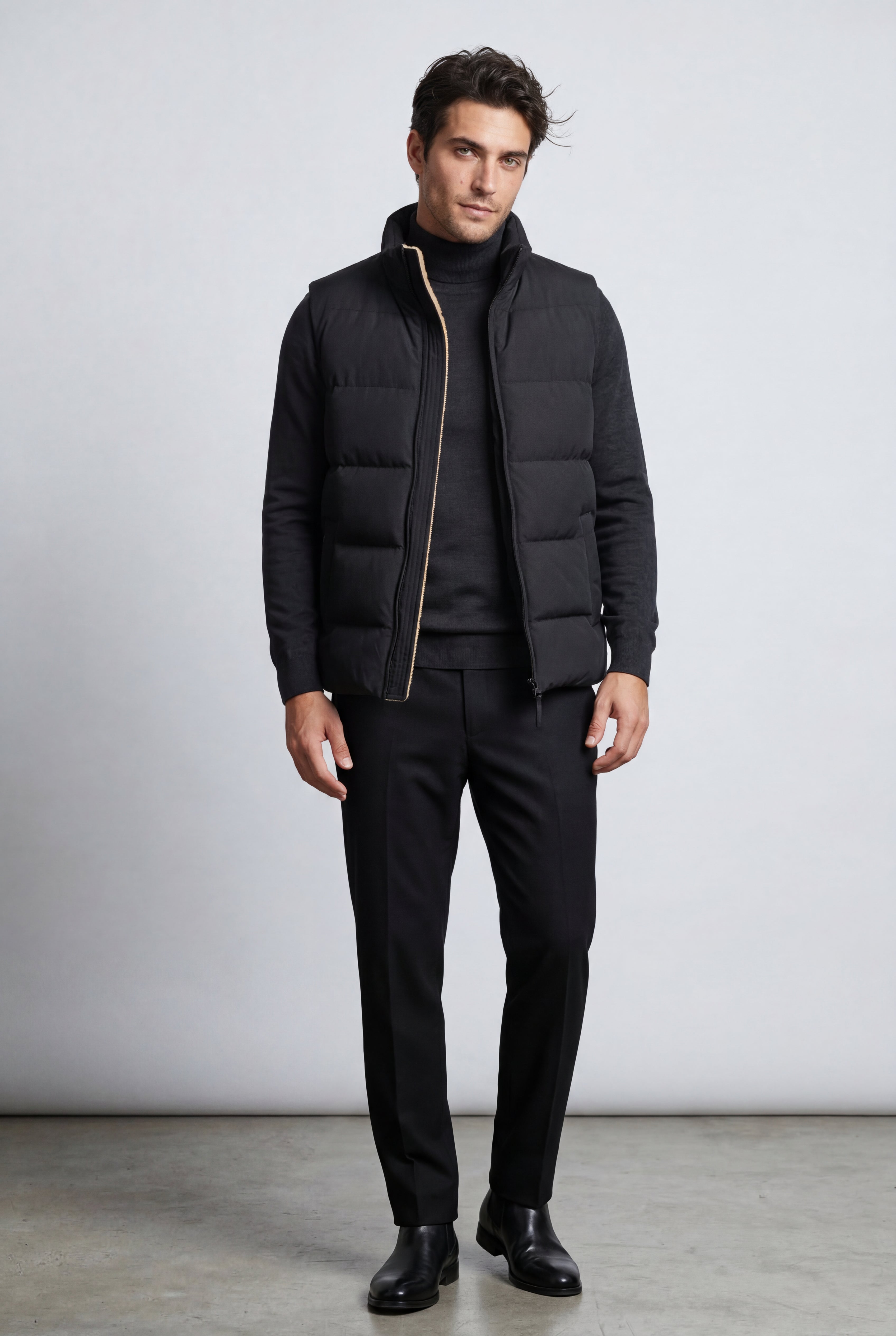 Liam | Lined Quilted Puffer Vest with Stand Collar