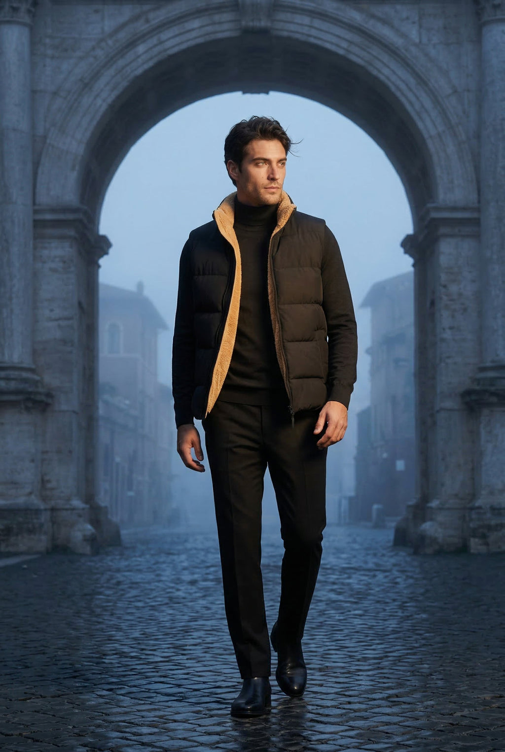 Liam | Lined Quilted Puffer Vest with Stand Collar