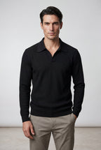 Gio | Long Sleeve Buttonless Polo Shirt with Modern Tailored Fit