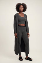 Lisa | Longline Cardigan 3-piece Ribbed Loungewear Set