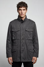 Liam | Matte Utility Pocket Field Jacket with Epaulettes