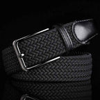 Liam | Men's Braided Stretch Belt with Trim and Buckle
