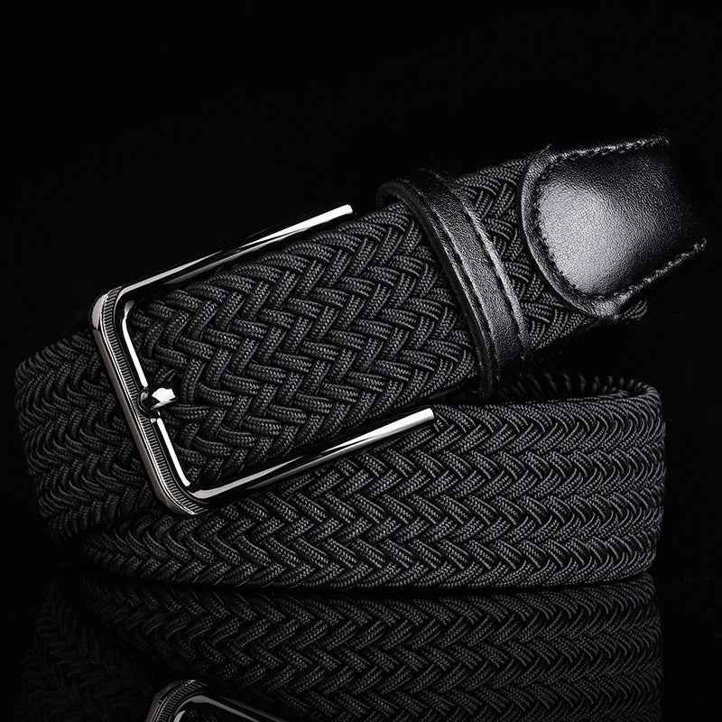 Liam | Men's Braided Stretch Belt with Trim and Buckle