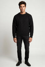 Men's Cable Crew Neck Classic Fit Sweater | James