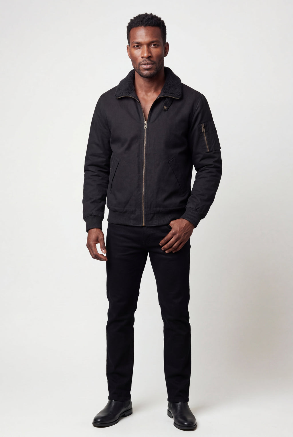 Liam | Men's Faux Collar Classic Bomber Jacket