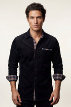 Kian | Men's Plaid Trim Button-Up Casual Shirt