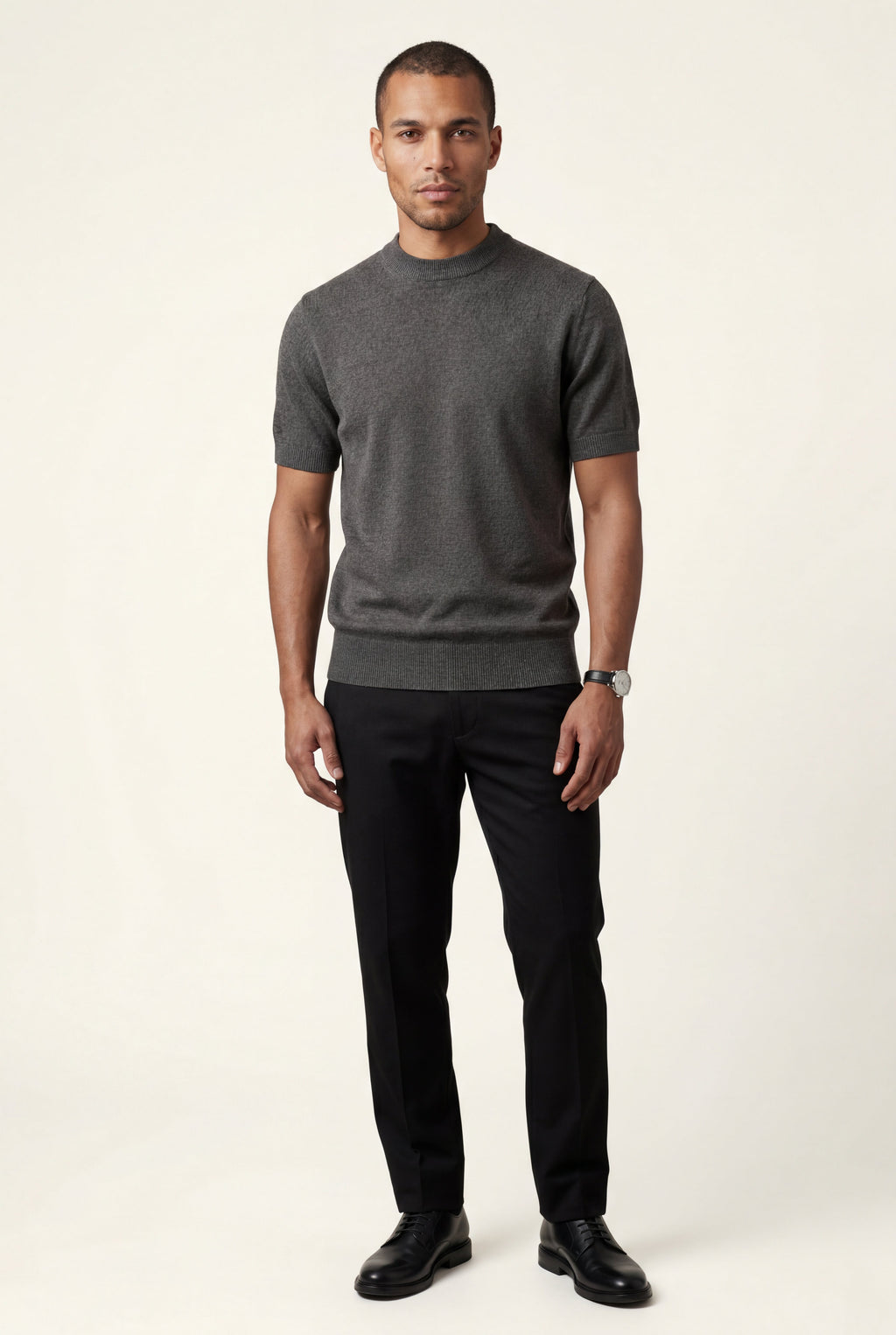 Men's Slim Fit Knitted Short Sleeve T-Shirt | Liam