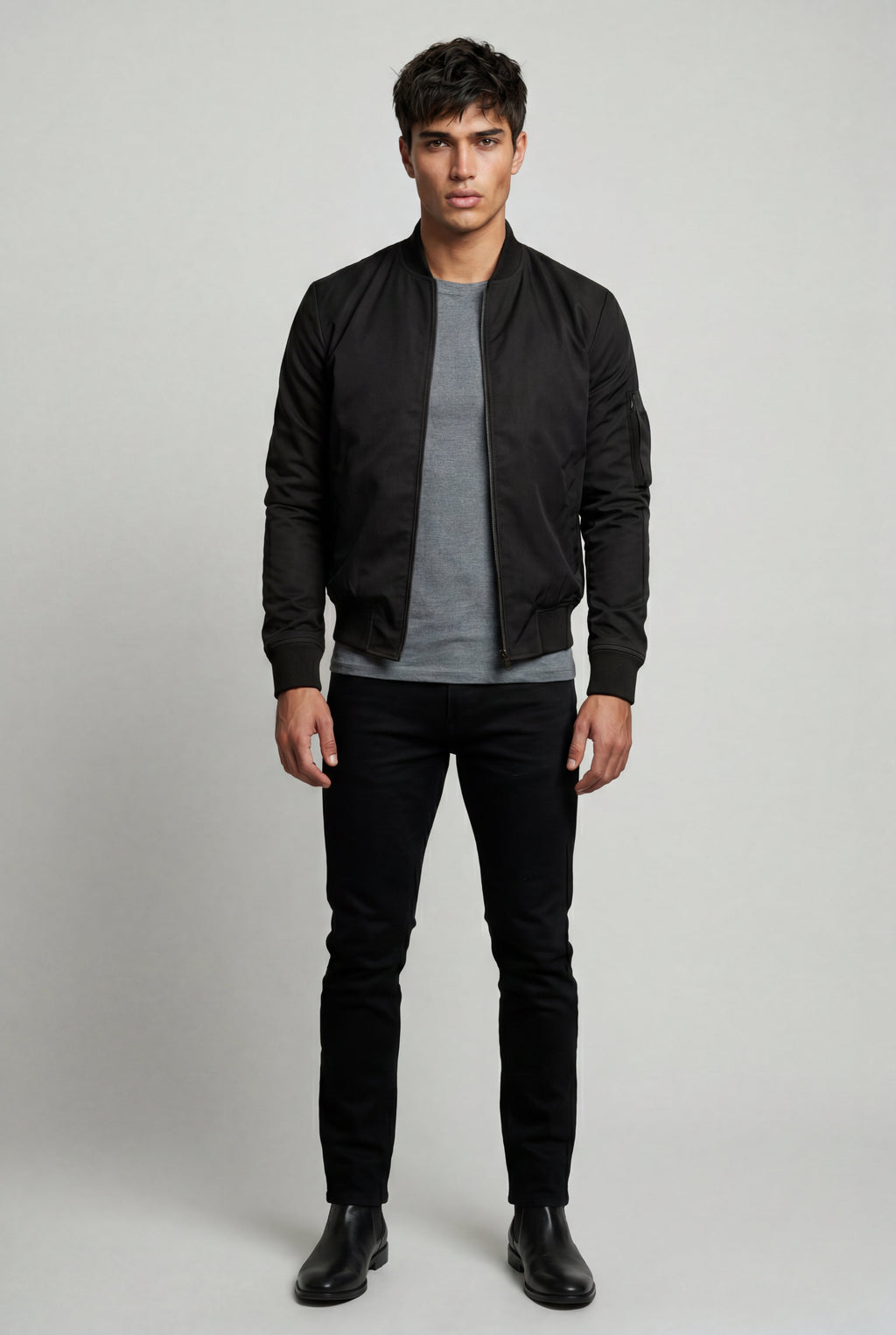 Liam | Men's Slim-Fit Minimalist Classic Bomber Jacket