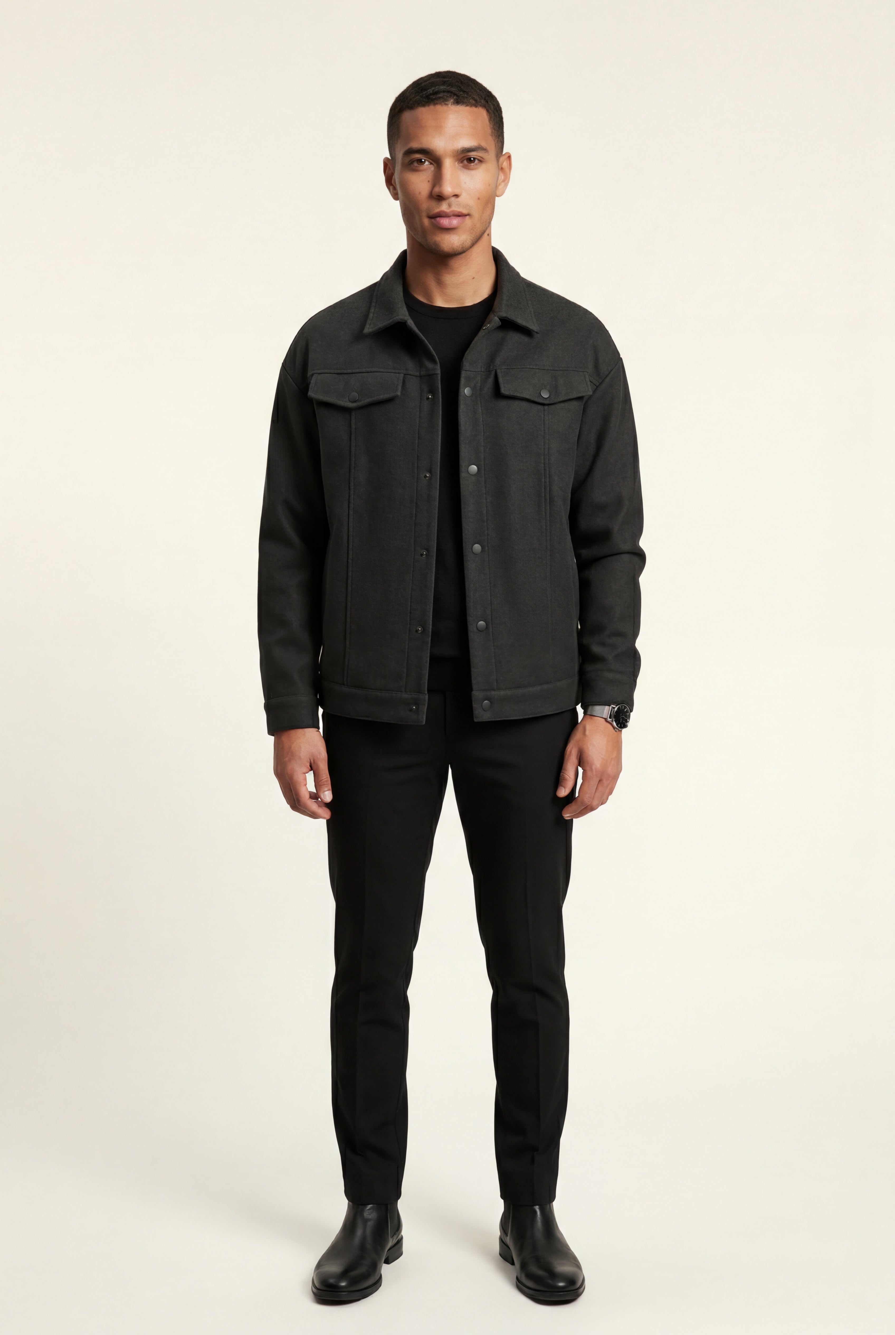 Liam | Men's Structured Snap Front Classic Trucker Jacket