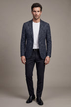 Liam | Men's Windowpane Check Tailored Slim Fit Blazer
