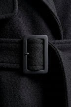 Oversized Lapel Belted Mini Trench Coat | Senna