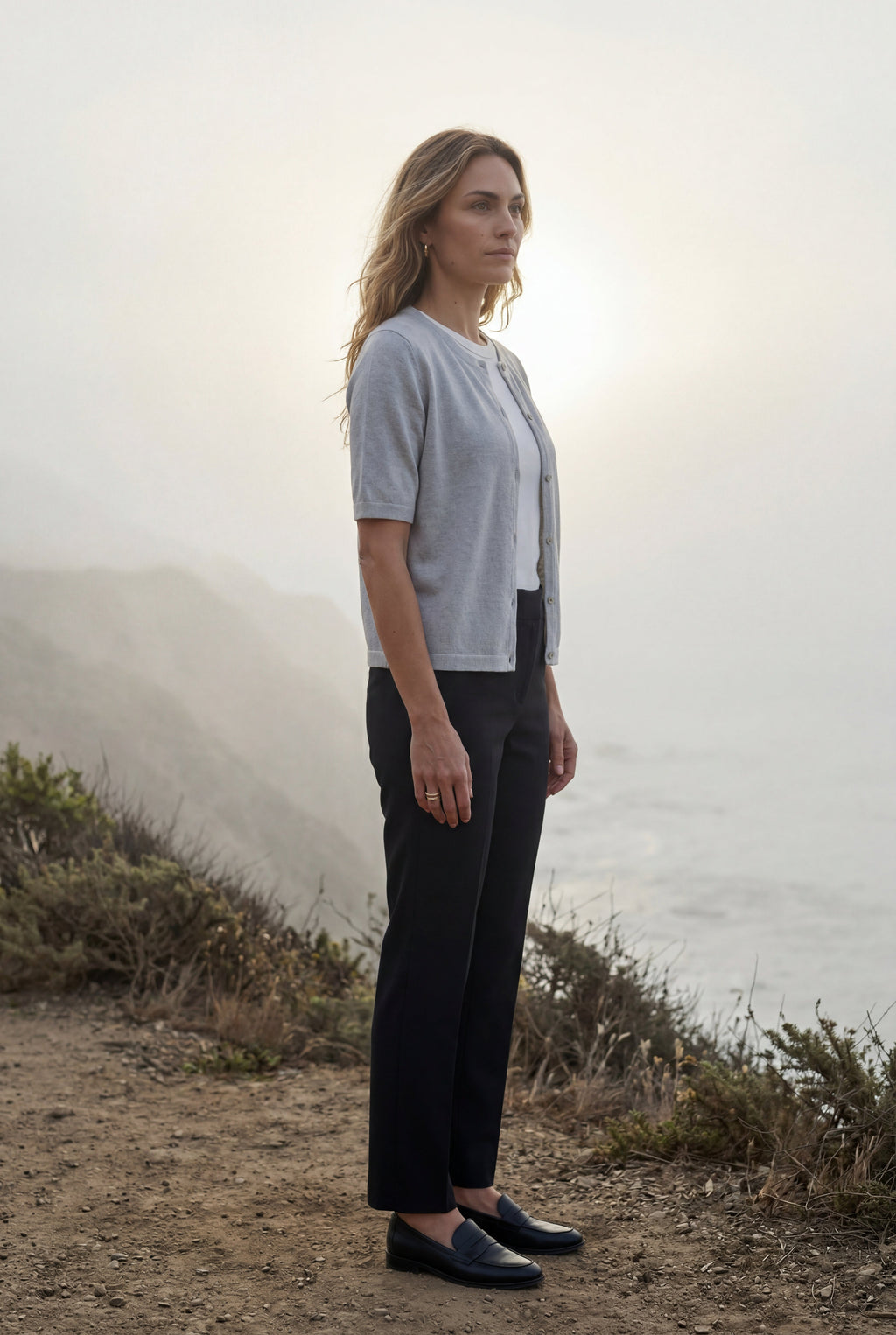Oversized Ribbed Button-front Cardigan Sweater | Senna